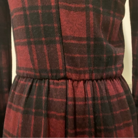 Abercrombie Kids Girls 11/12 Long Sleeve Red Black Plaid Dress - Picture 12 of 13